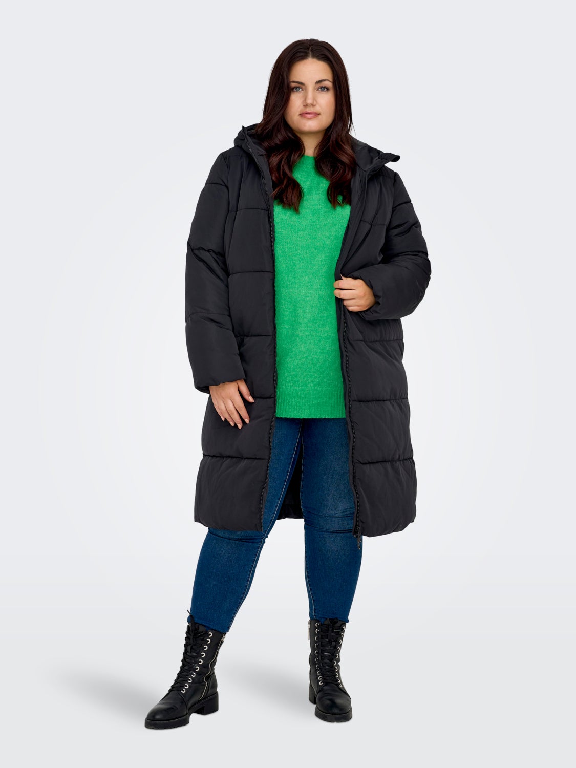 Curvy long puffer jacket
