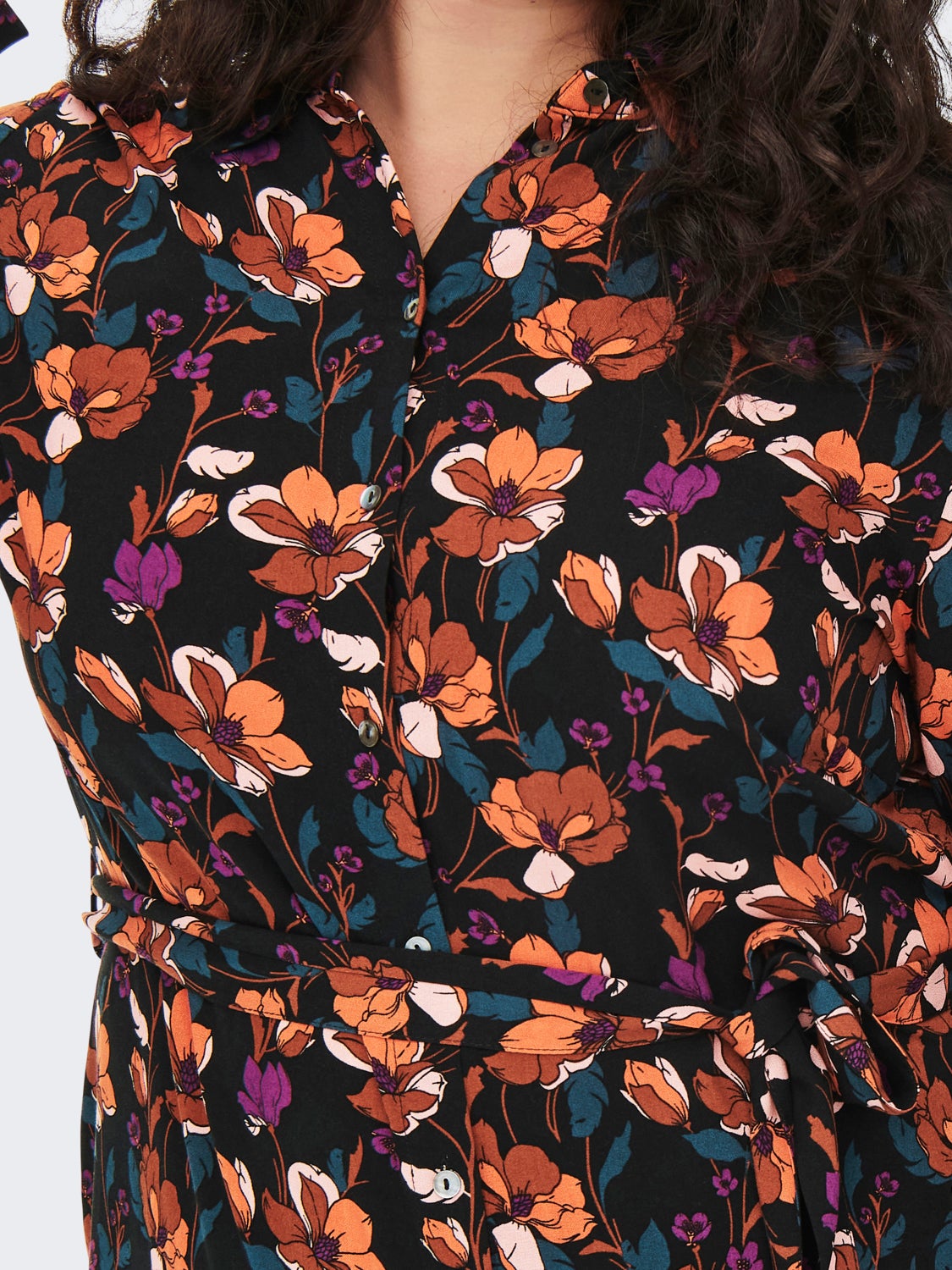 Curvy patterned Shirt dress