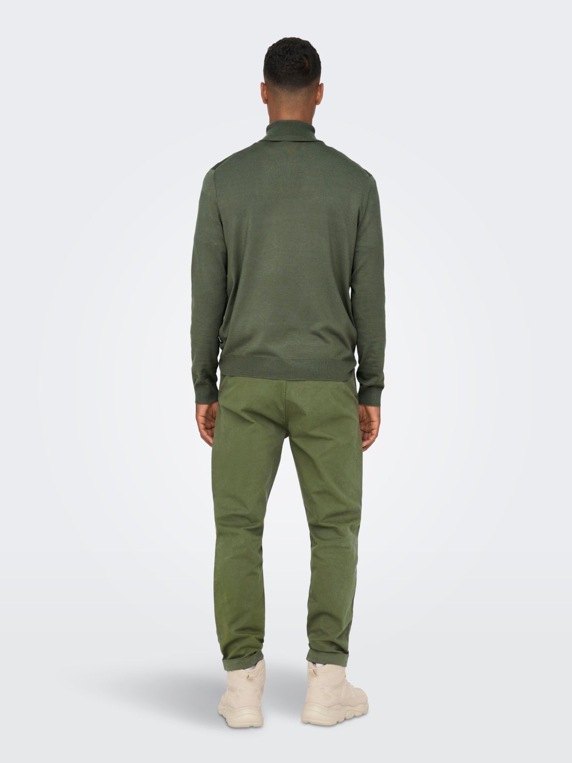 Chino pants with turn-up