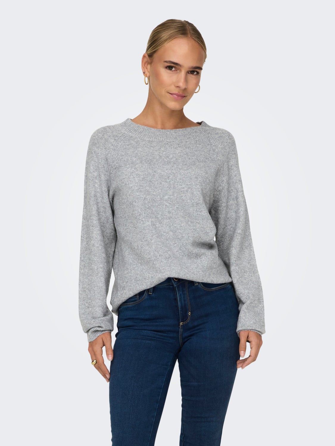 high neck knitted pullover