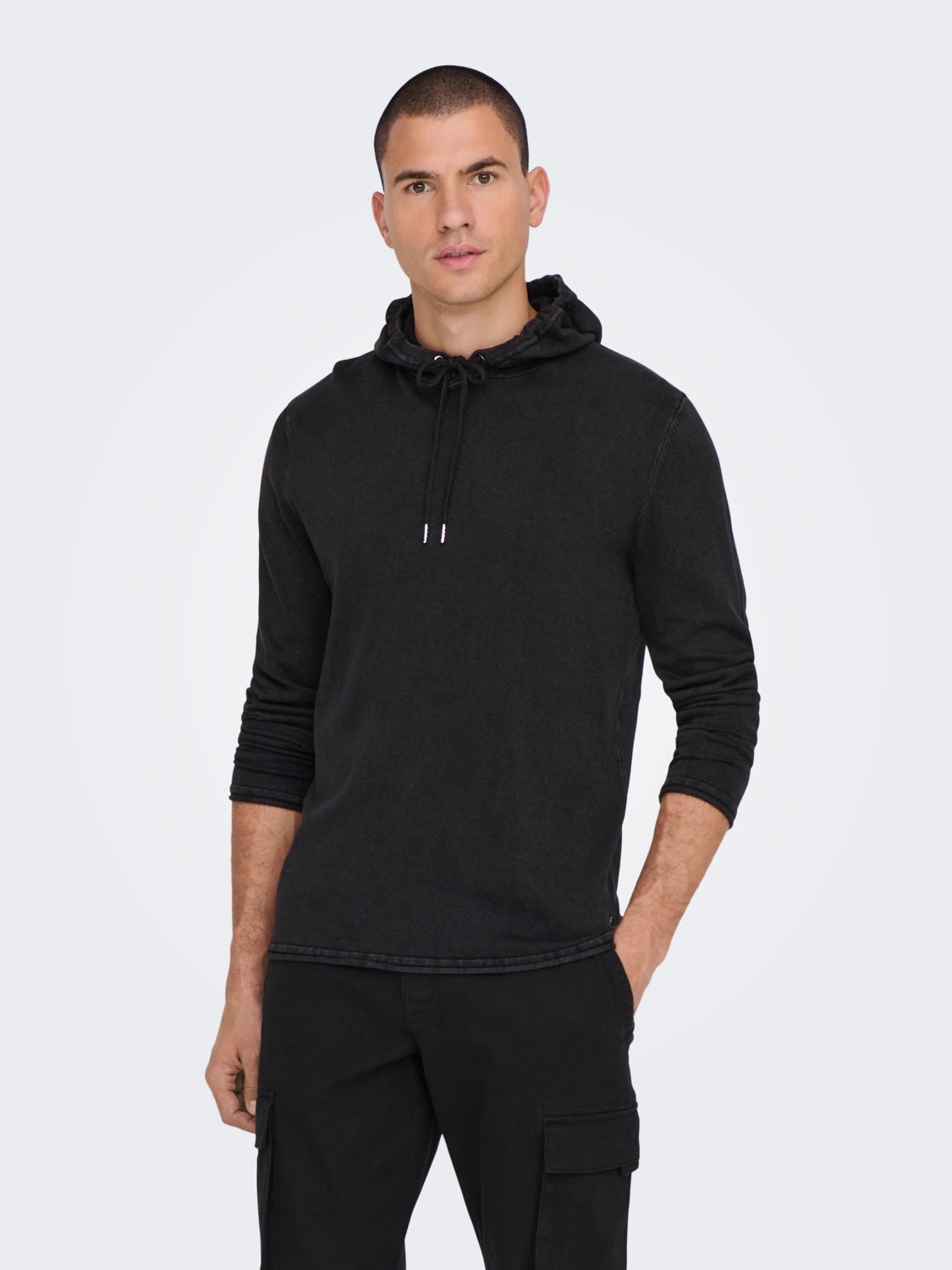 Hoodie knitted pullover