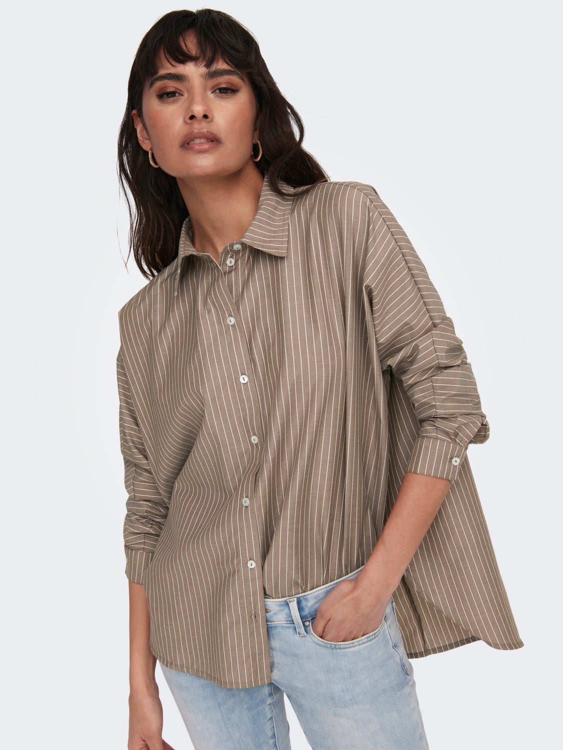 Boxy Fit Striped Shirt