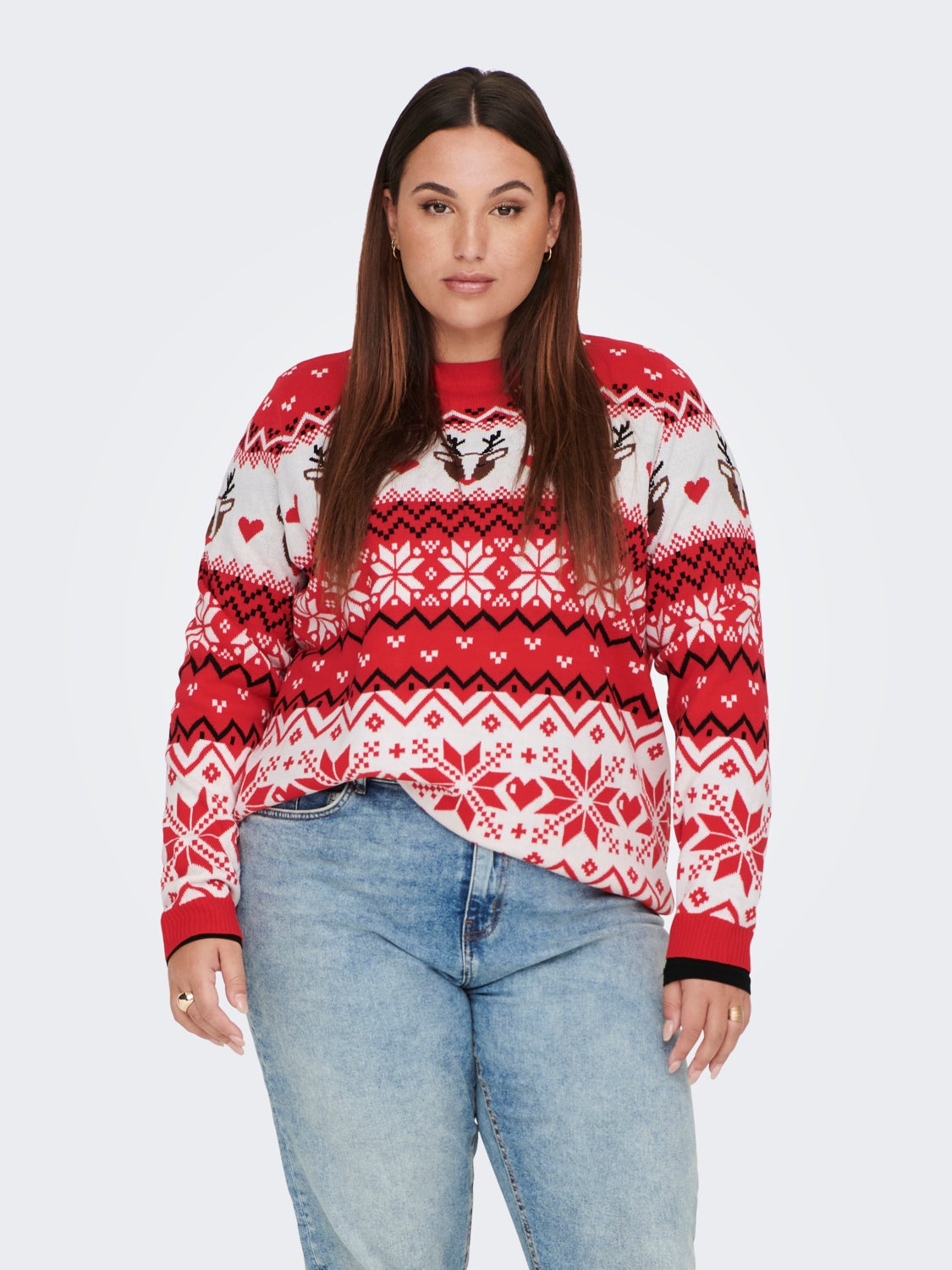 Curvy christmas knitted pullover