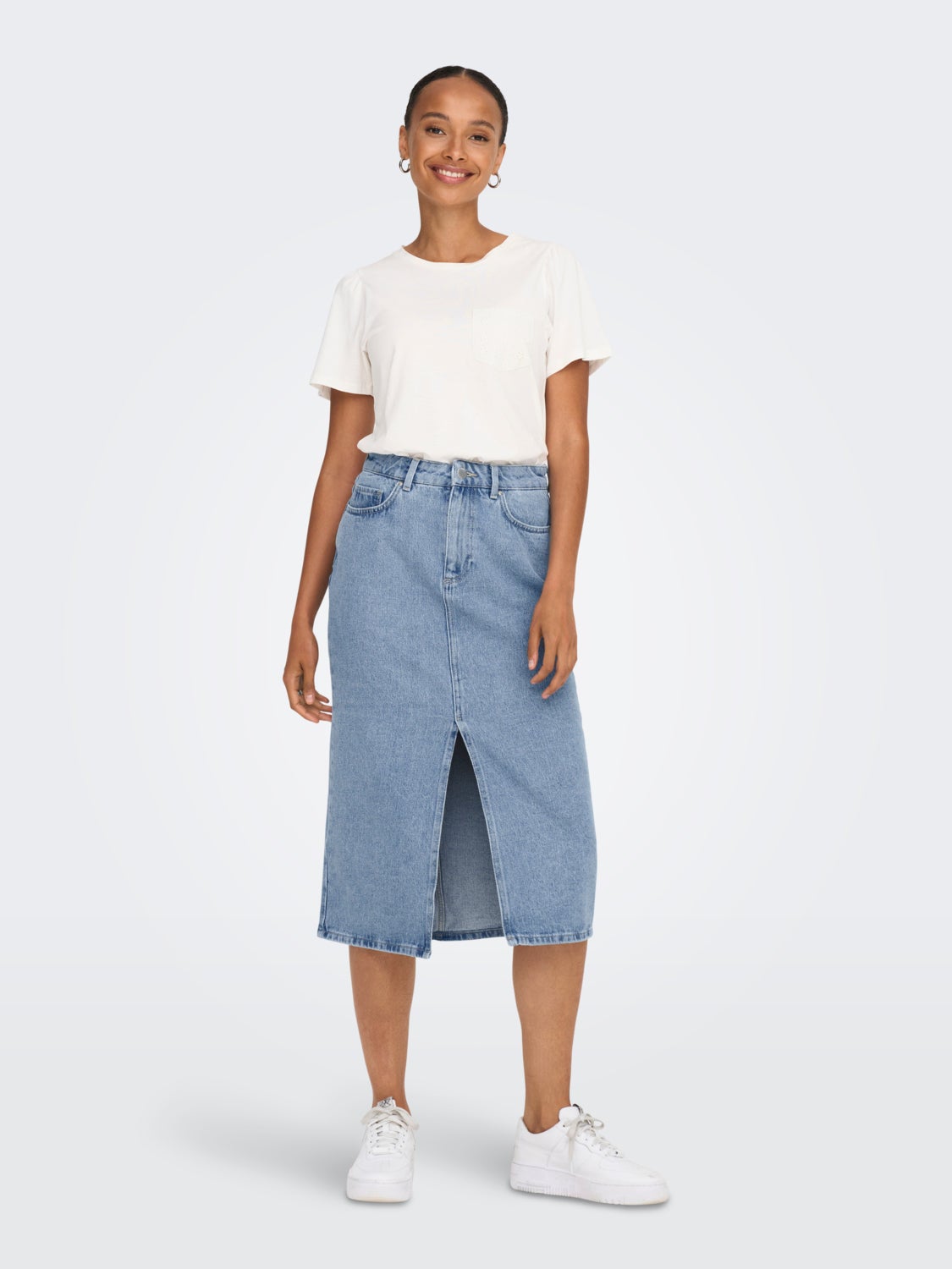 Midi denim skirt