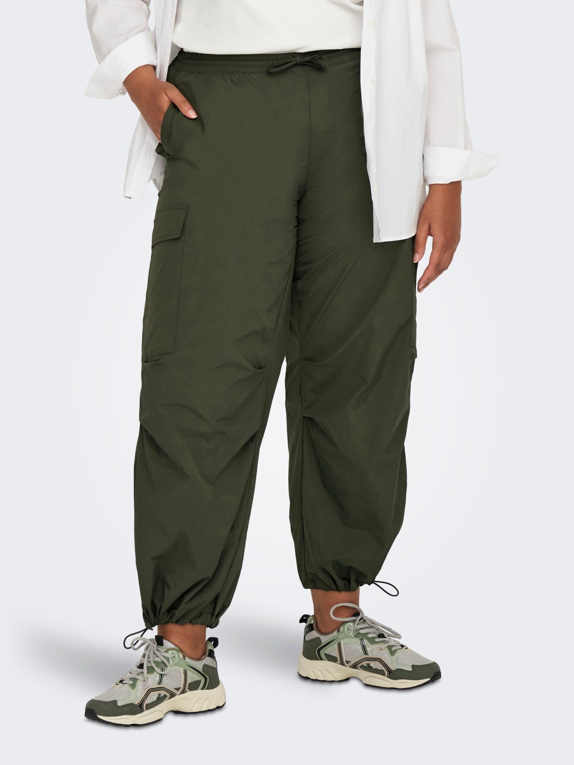 Curvy Parachute Cargo Pants