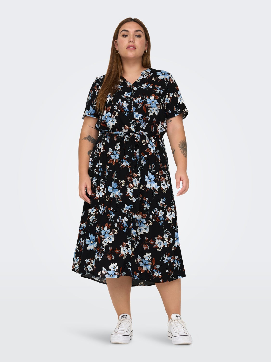 Curvy printed Shirt dress
