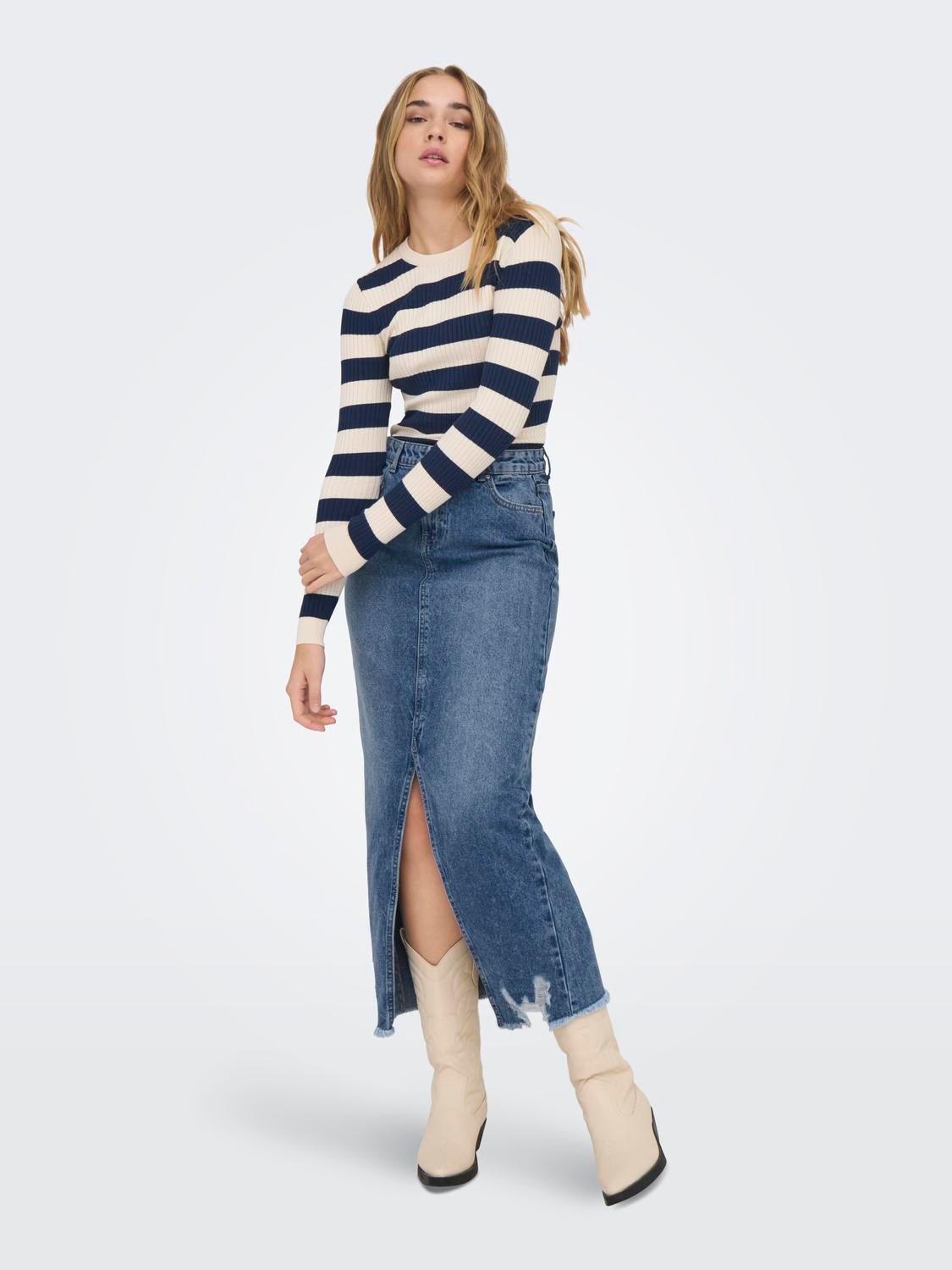 Midi denim skirt
