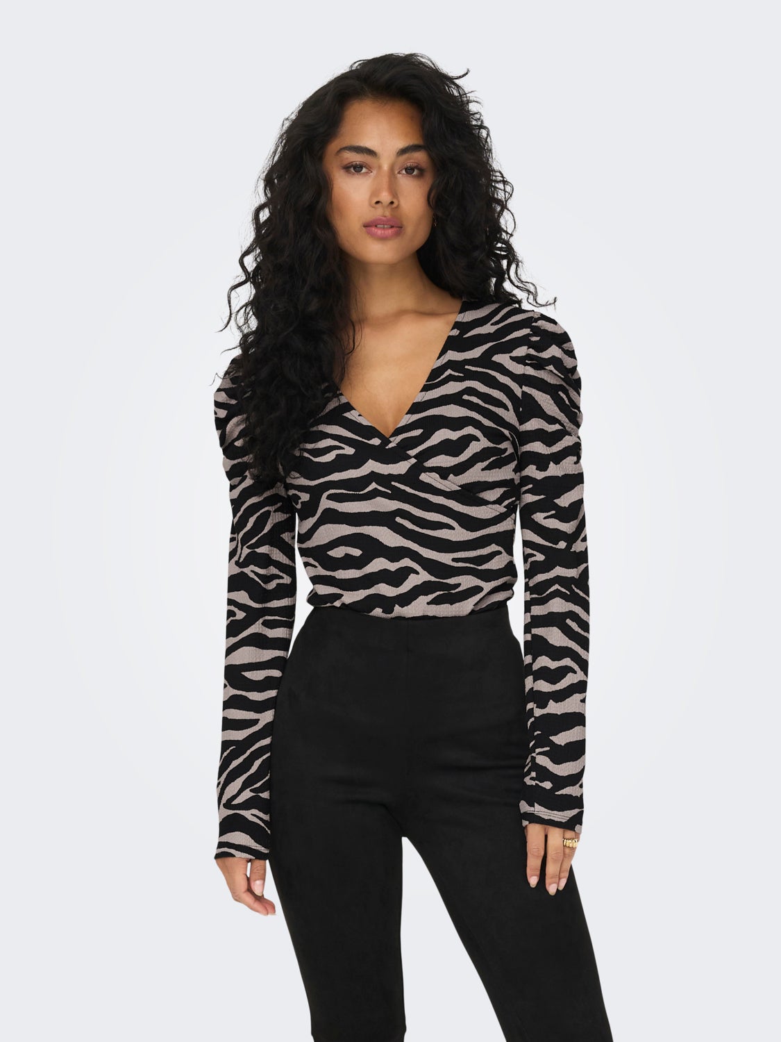 V-neck top with print