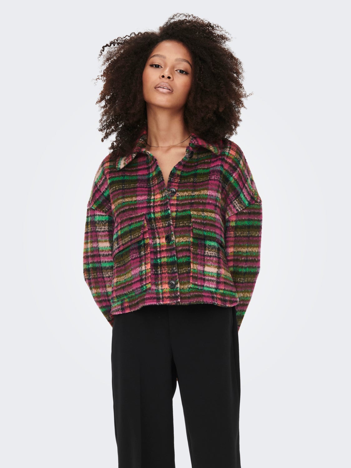 Cropped check Jacket
