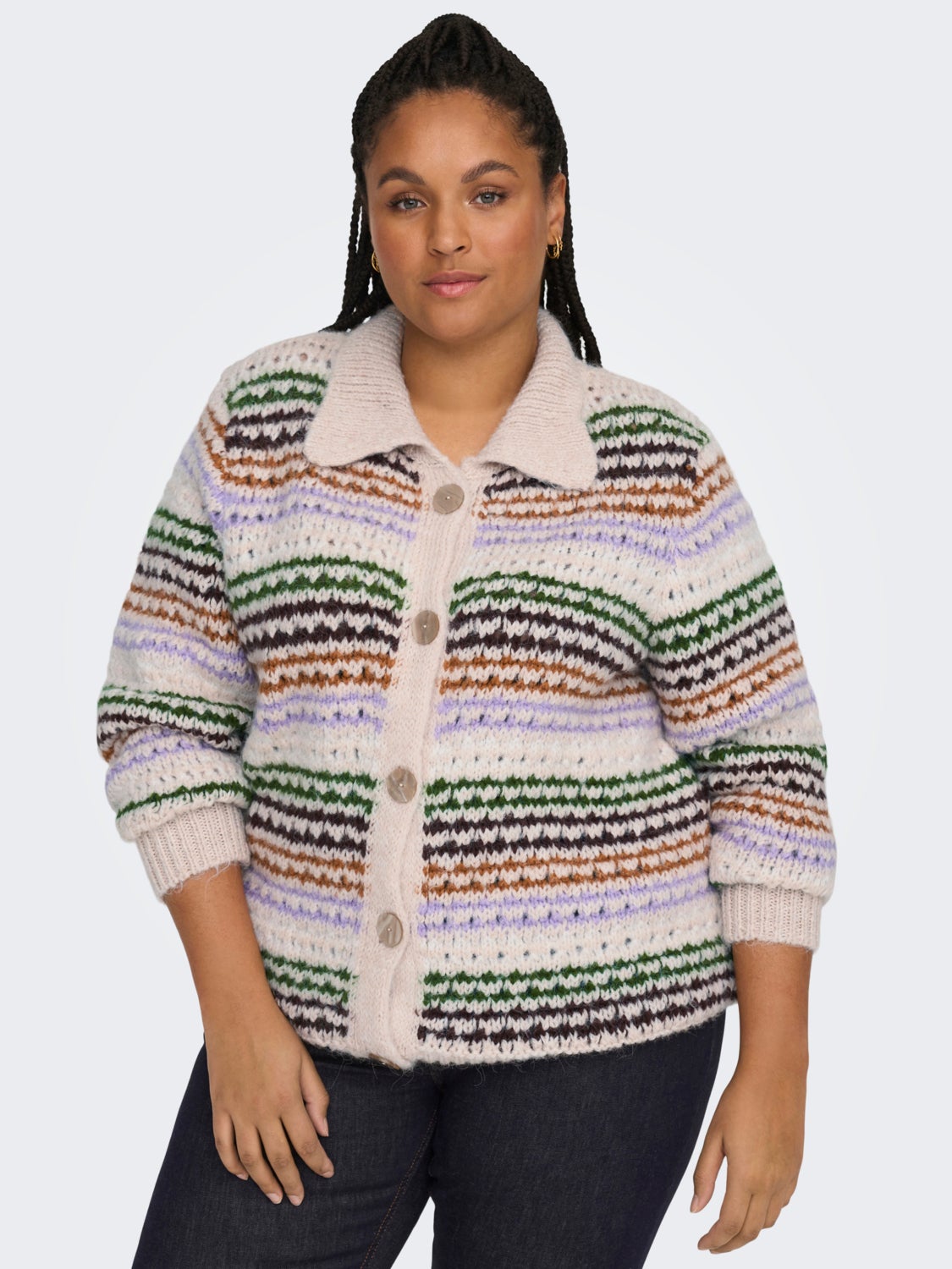 Curvy knitted cardigan