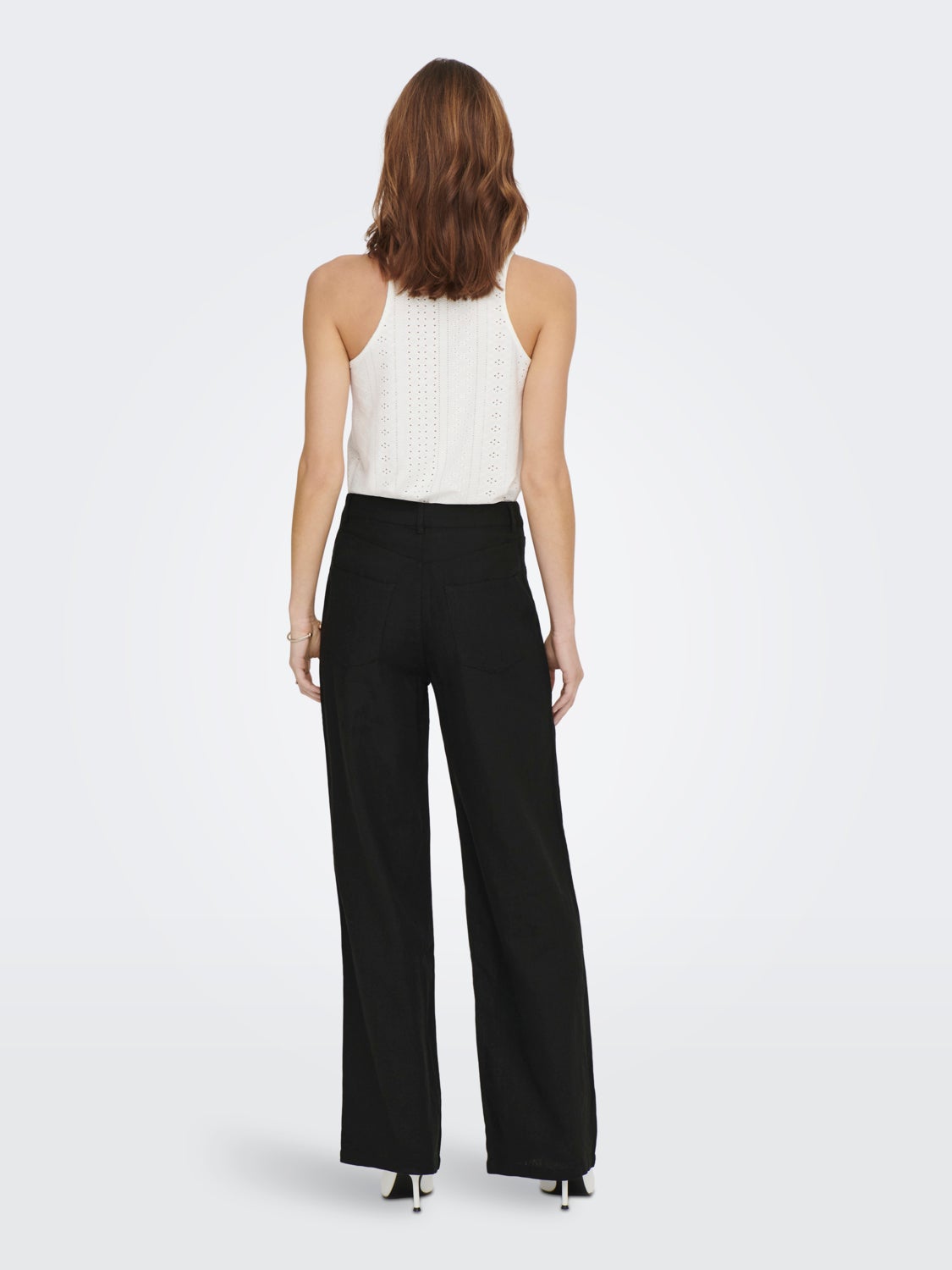 Wide leg pants with extra high waist