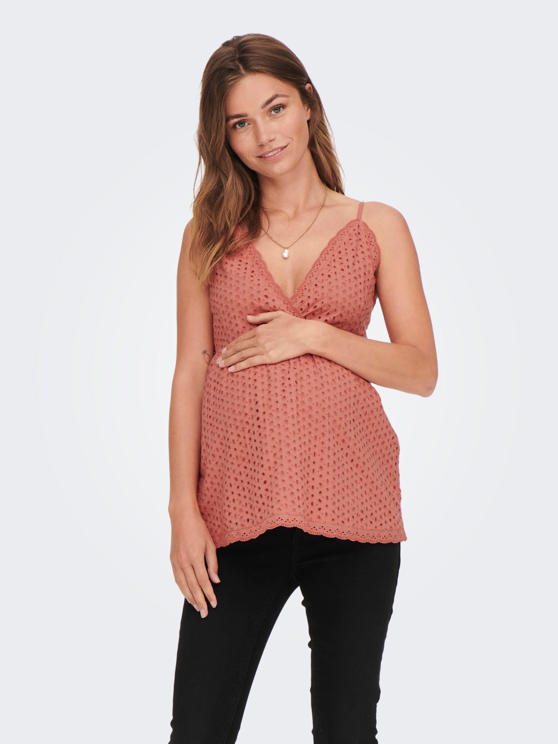 Mama V-neck strap Top
