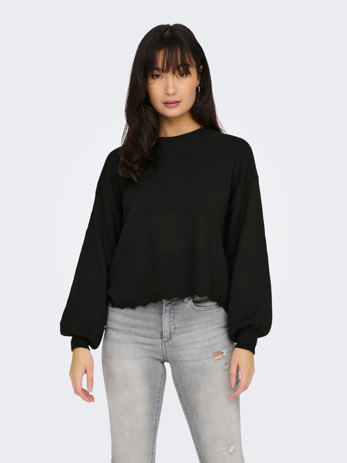 O-Neck Balloon sleeves Pullover