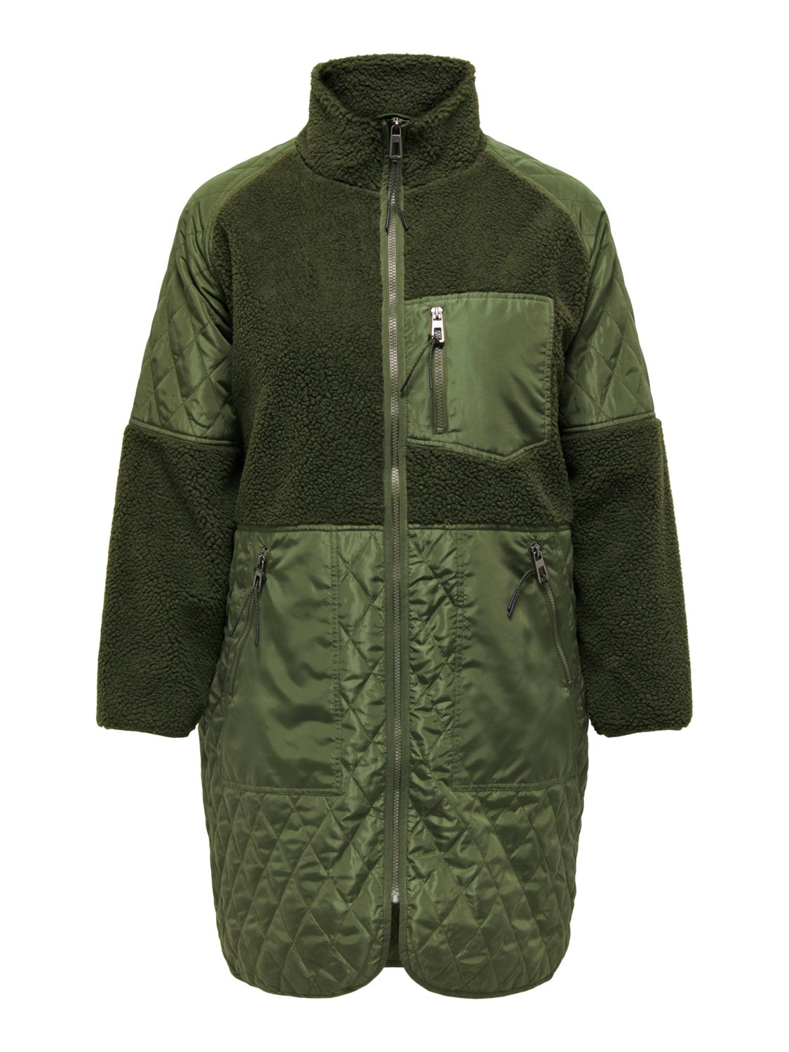 Curvy sherpa mix jacket