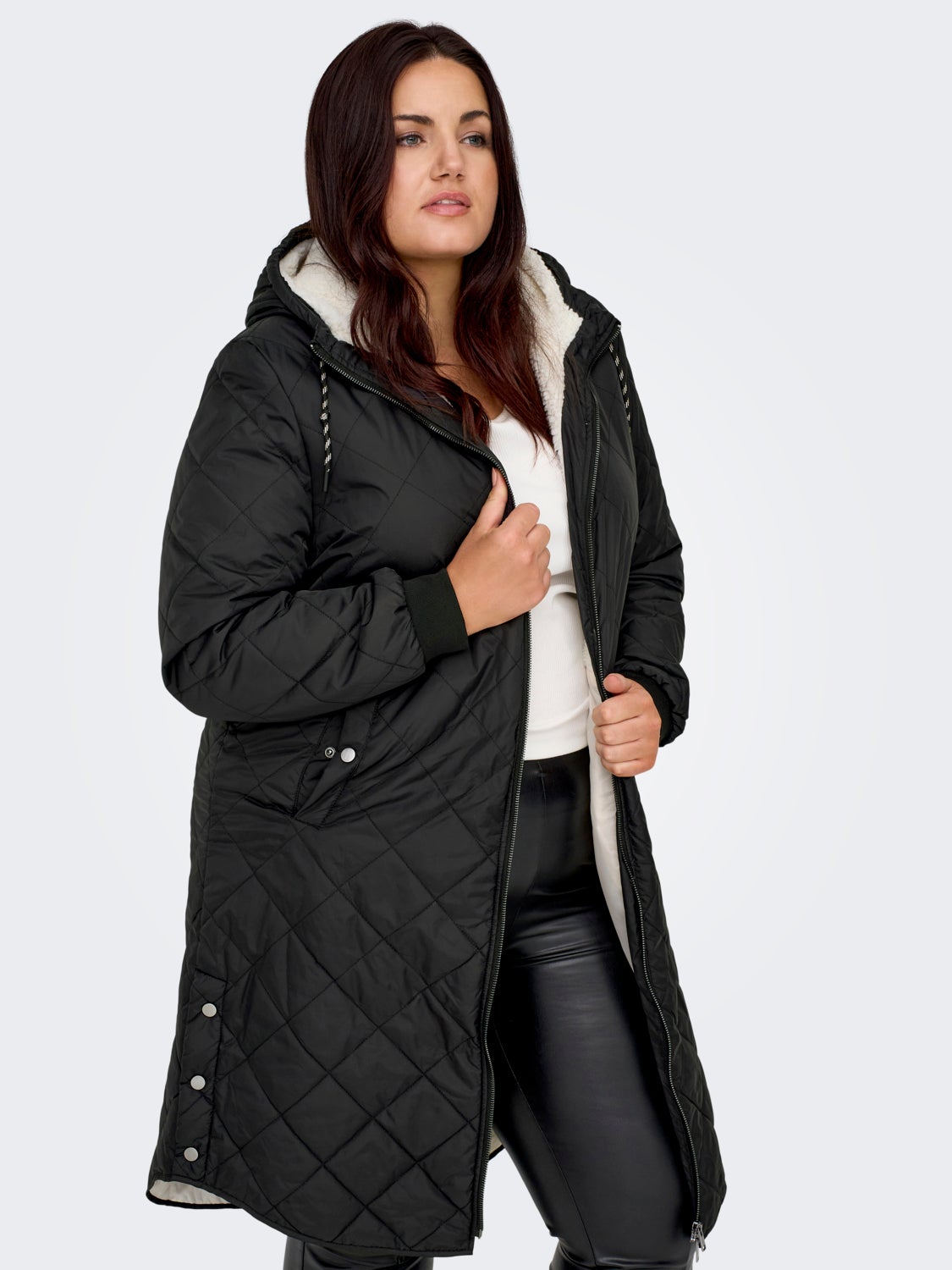 curvy Long hooded jacket