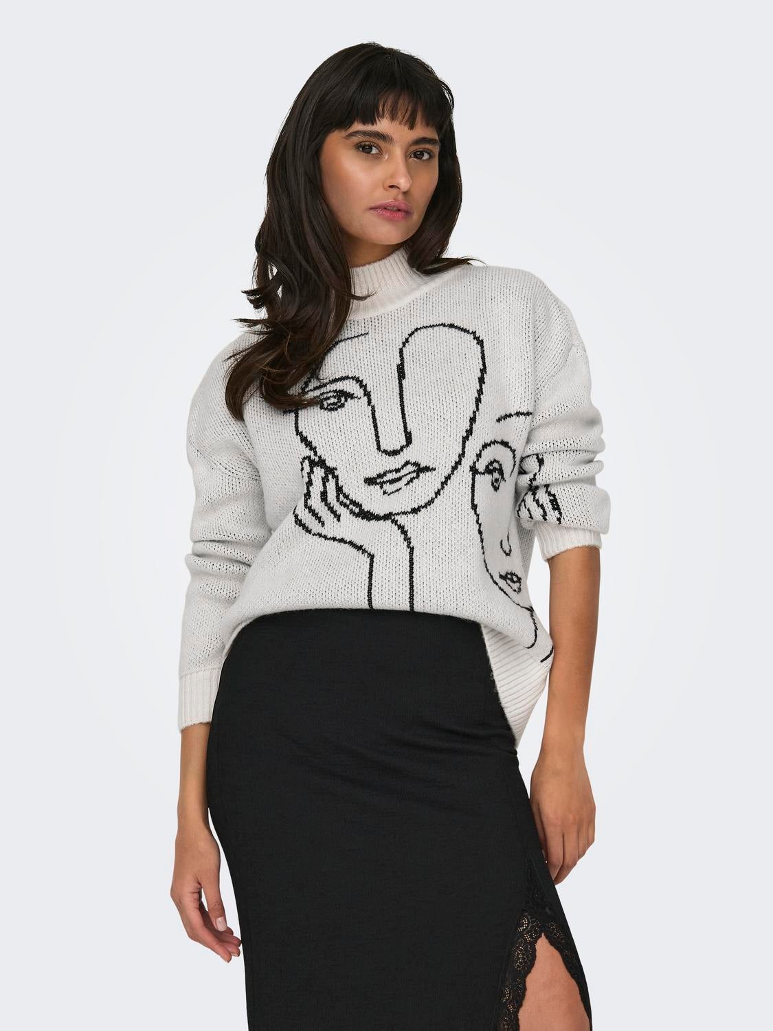 Patterned knitted pullover