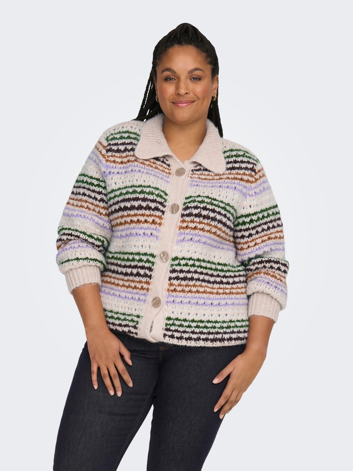 Curvy knitted cardigan