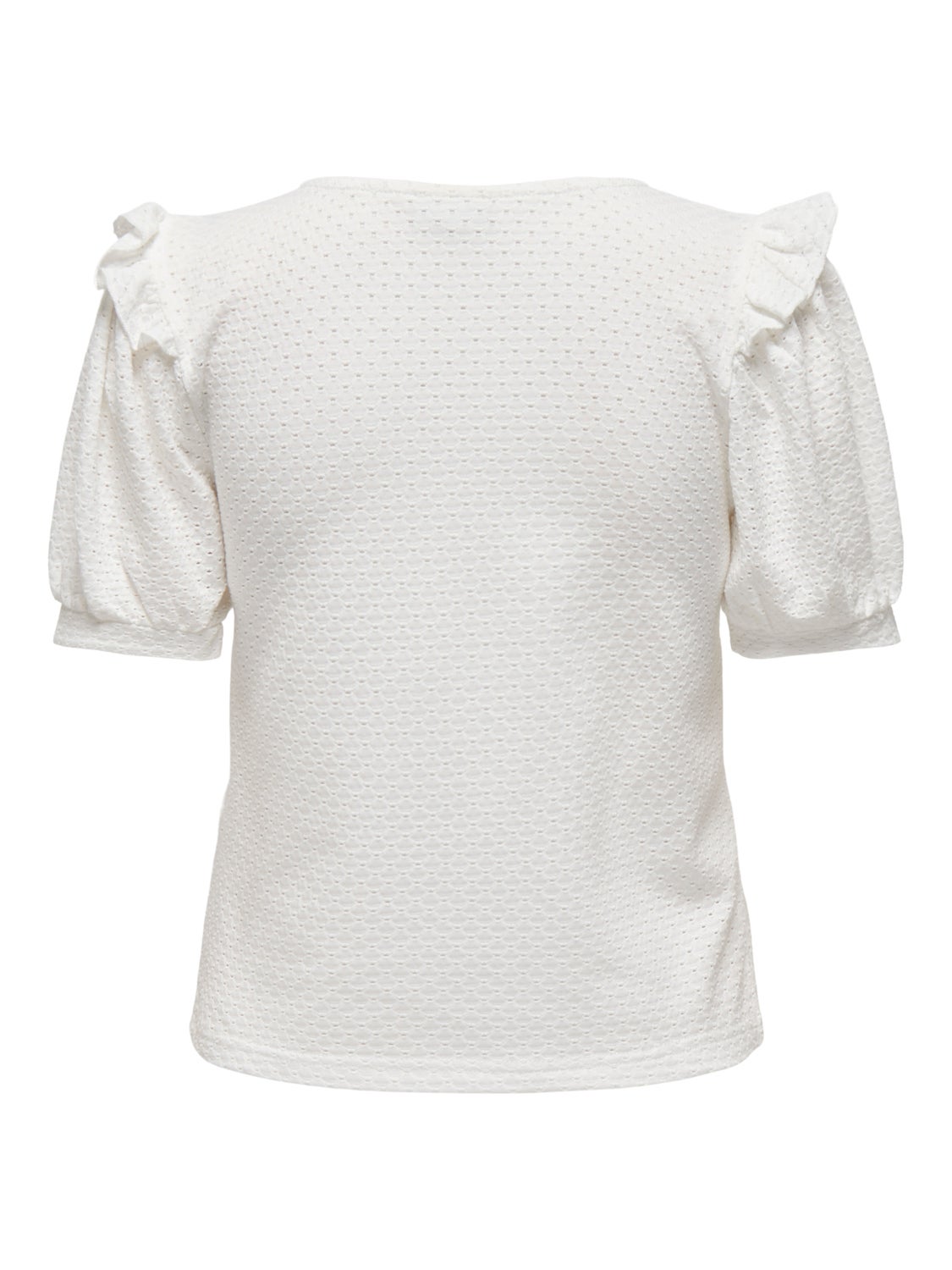 O-neck with short puff sleeves