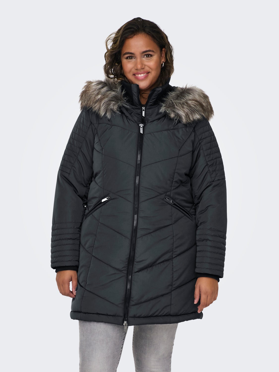 Curvy quilted coat