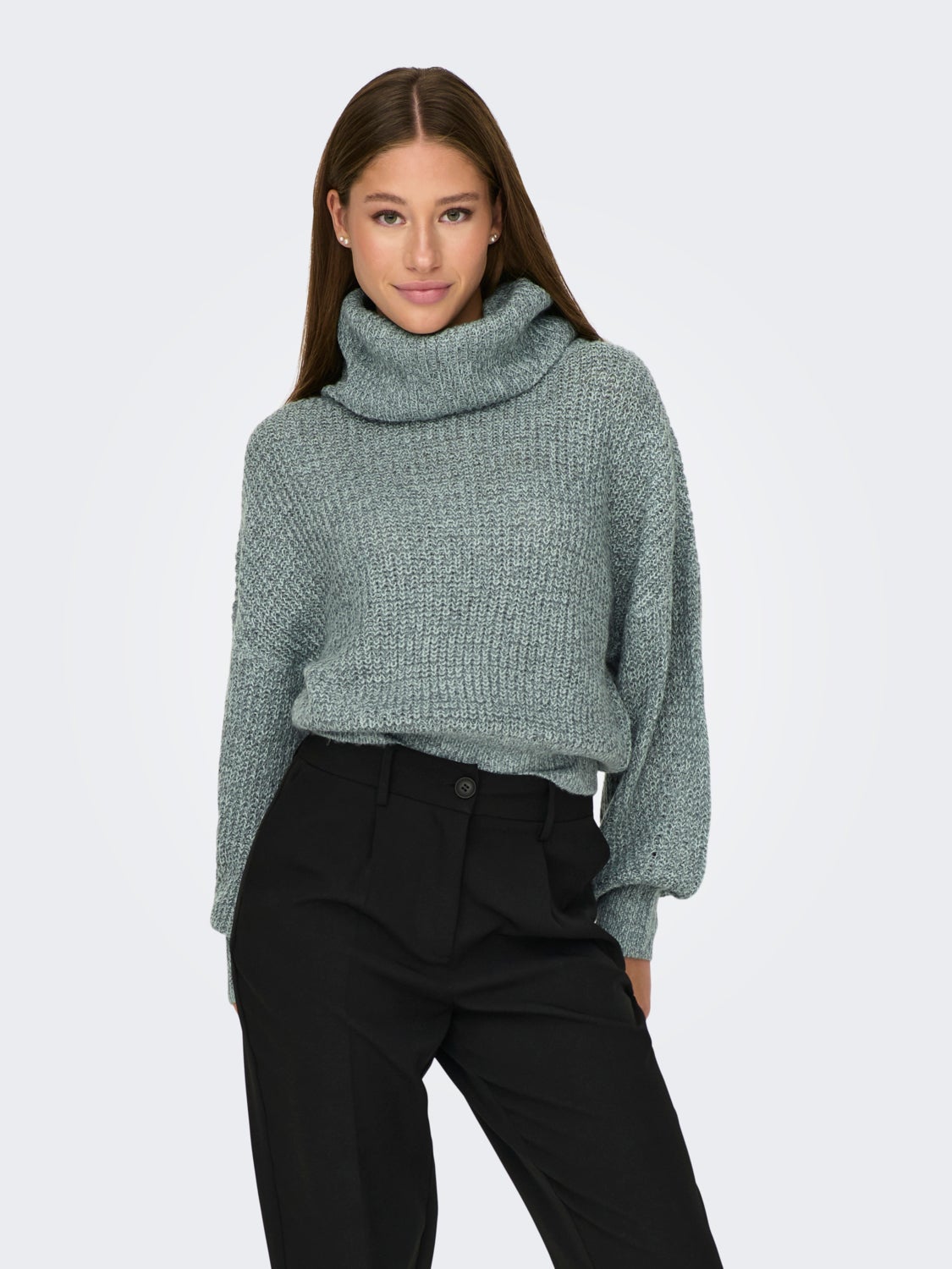 Roll neck knitted pullover
