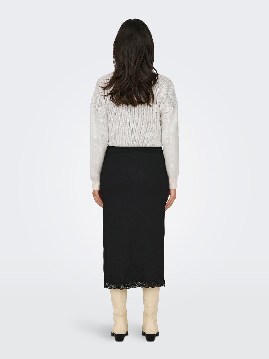 Midi skirt with slits