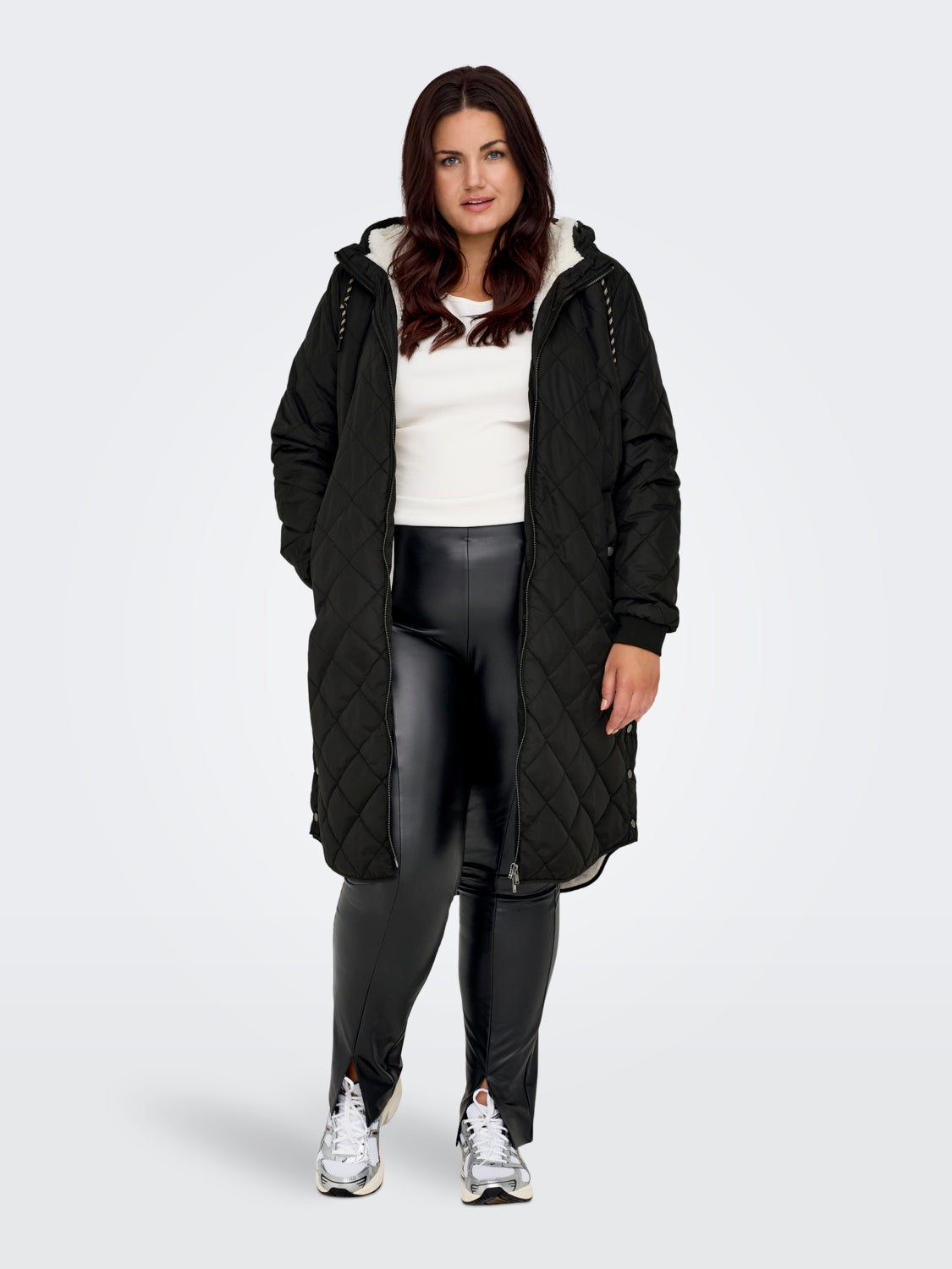 curvy Long hooded jacket