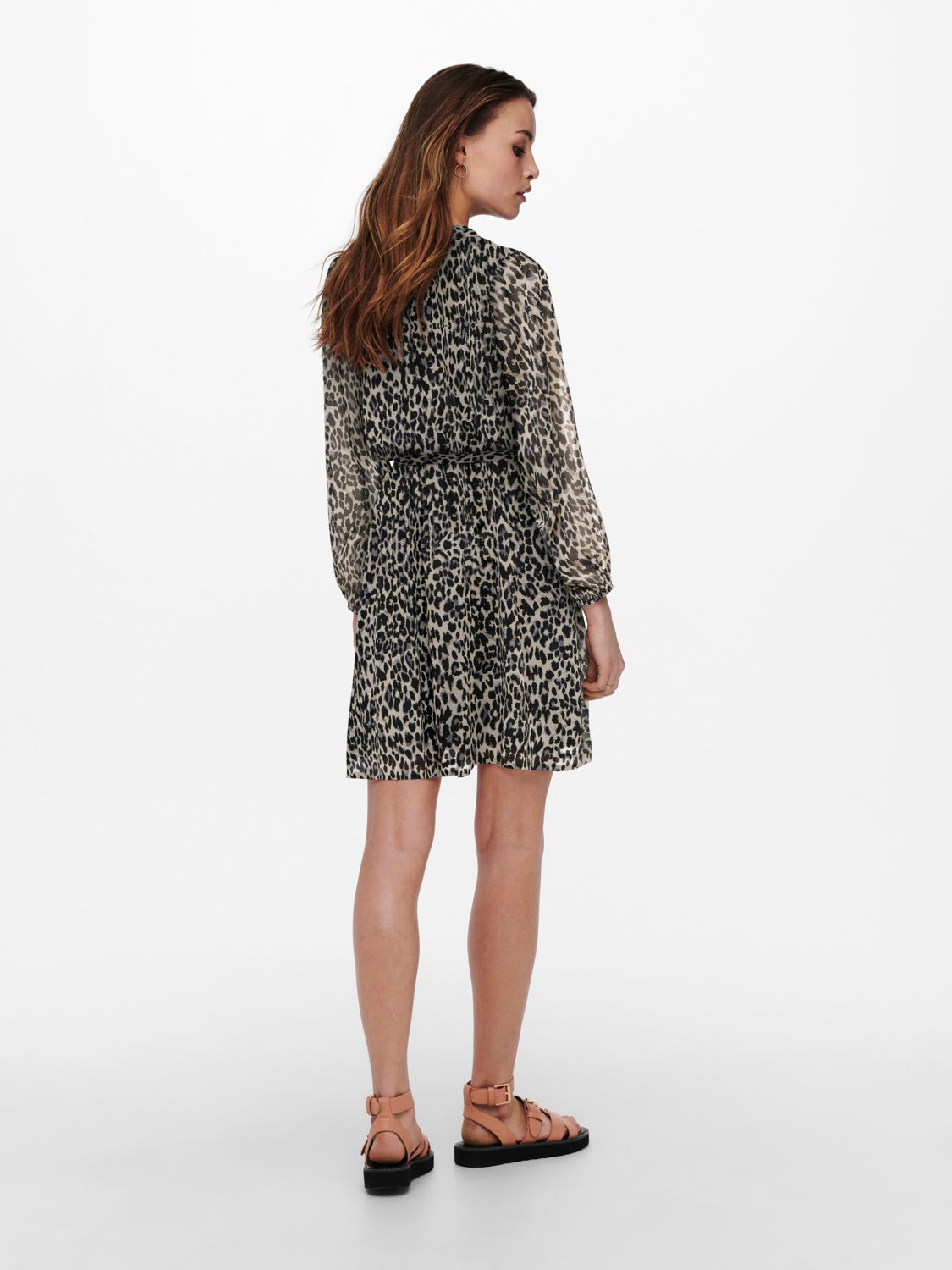 Mini v-neck dress with tie waist