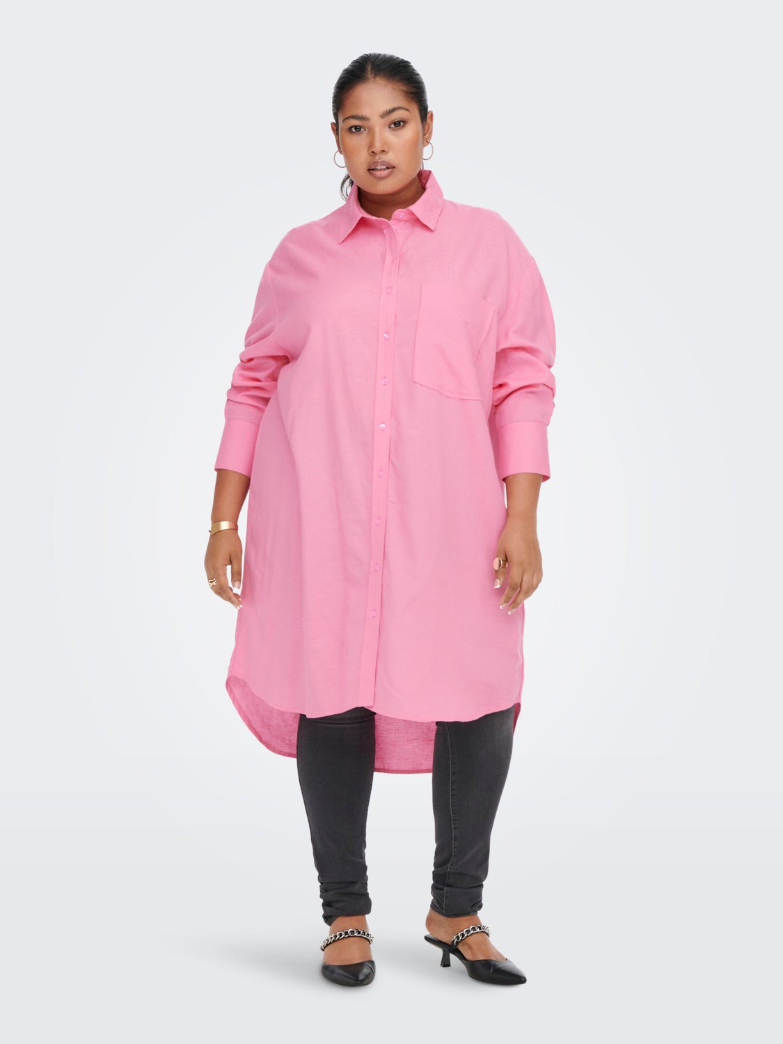 Curvy 3/4 sleeved long Shirt