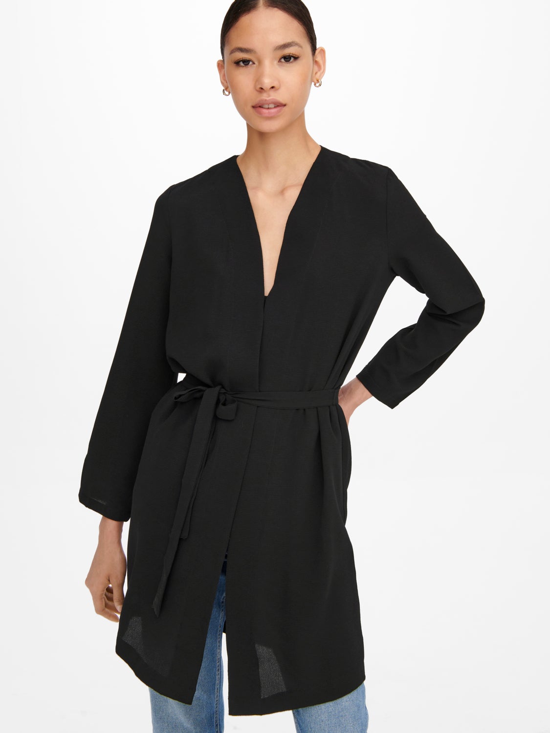 Cozigan with tie belt