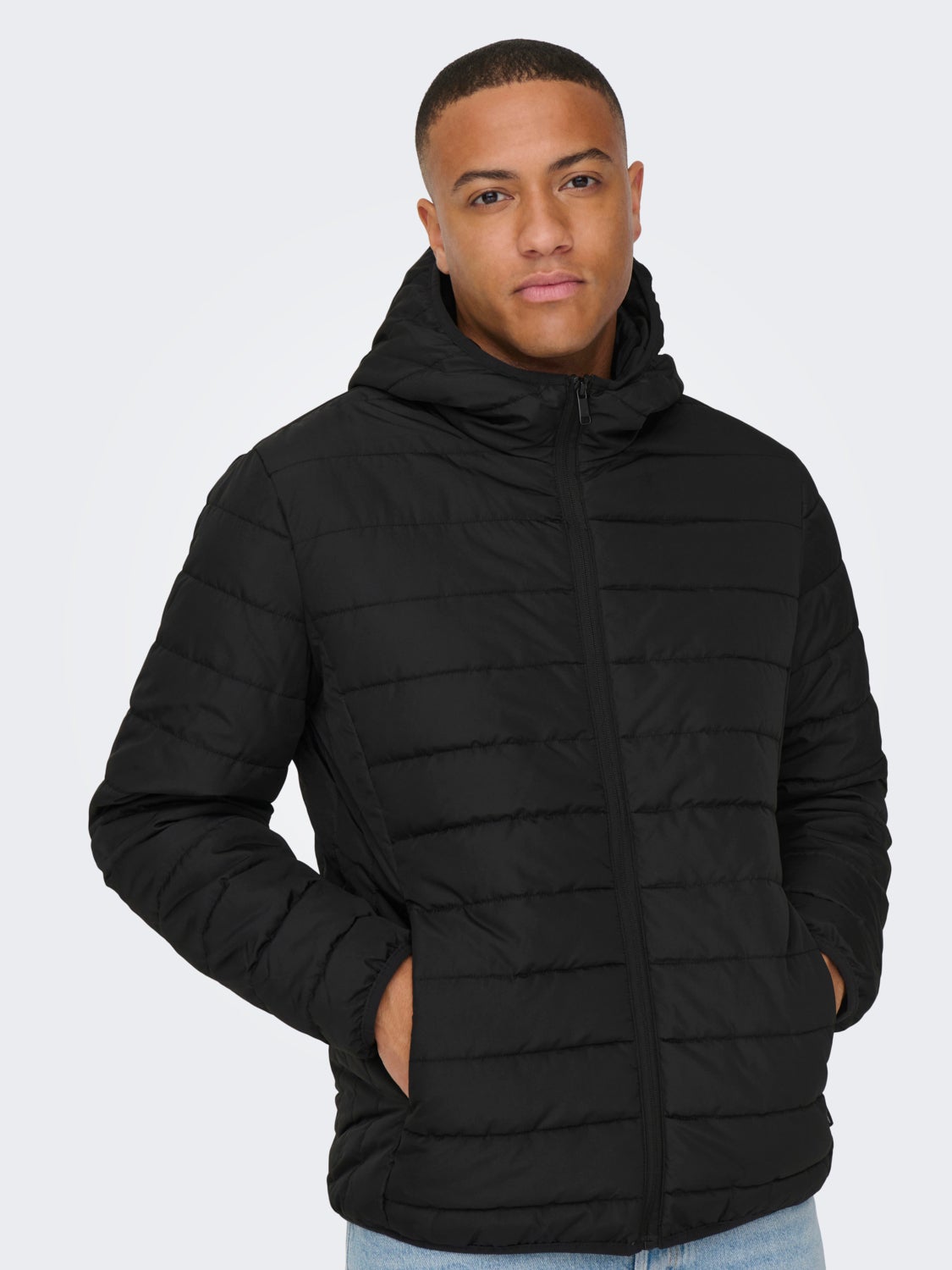 Quilted jacket with hood