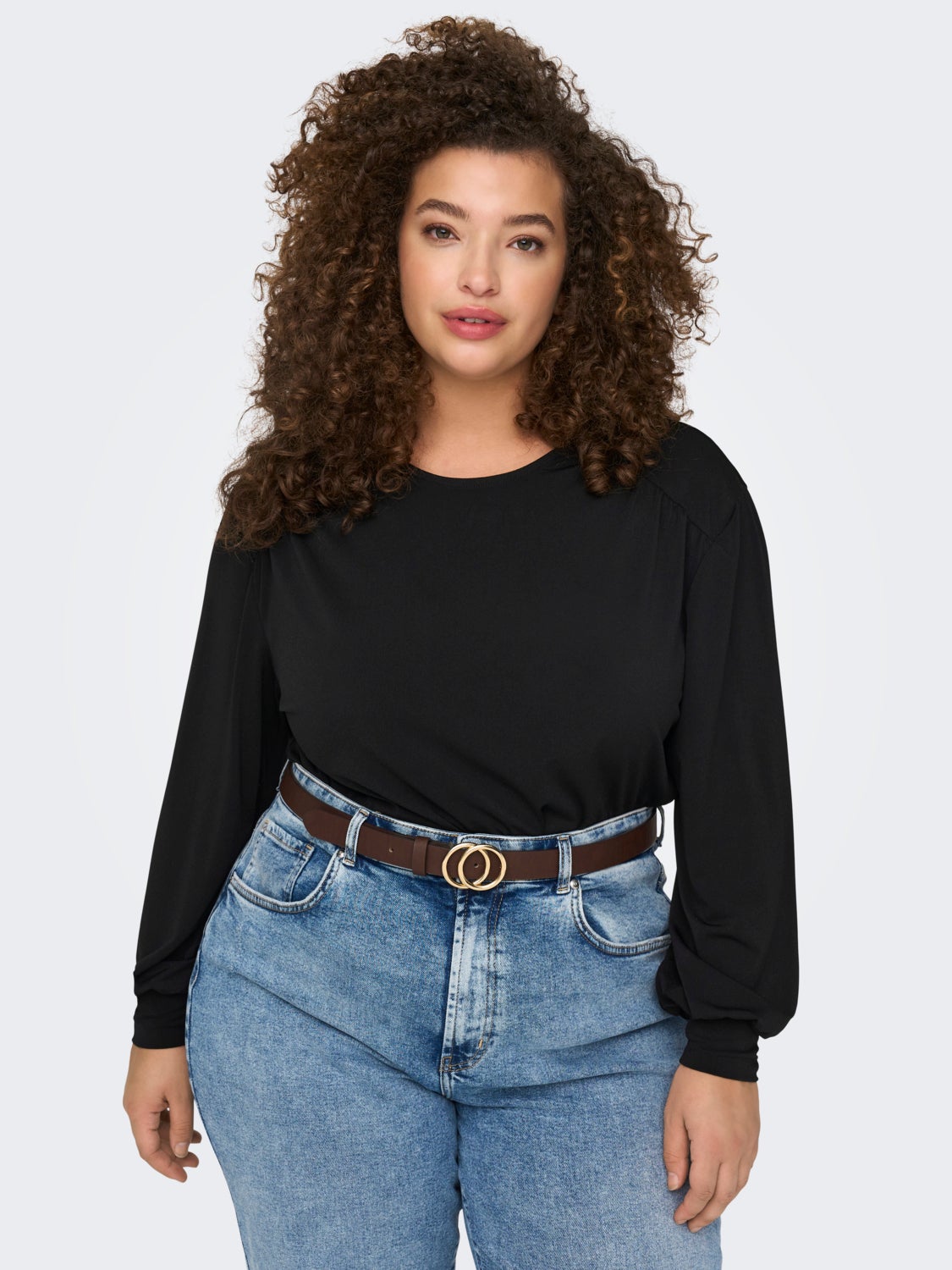 Curvy balloon sleeve top
