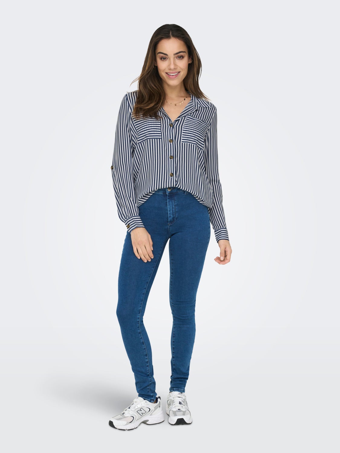 Shirt with rolled rolled up sleeves