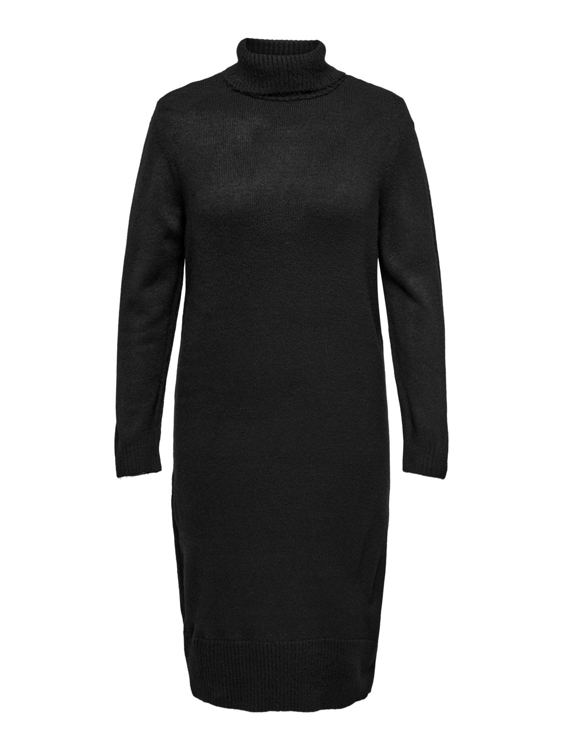 Curvy roll neck knit dress