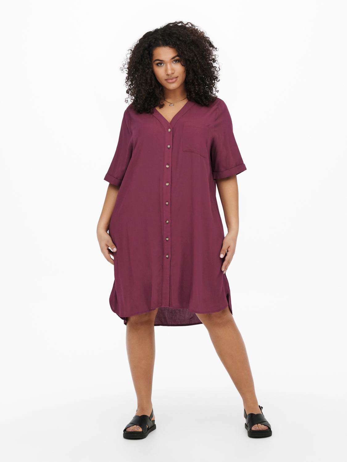 Curvy viscose Shirt Dress