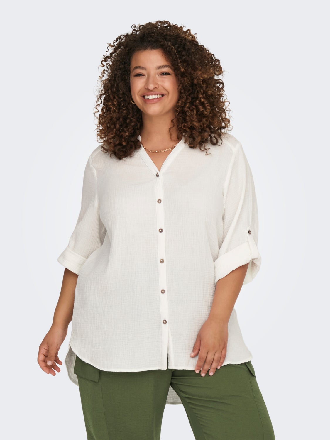 Curvy cotton shirt