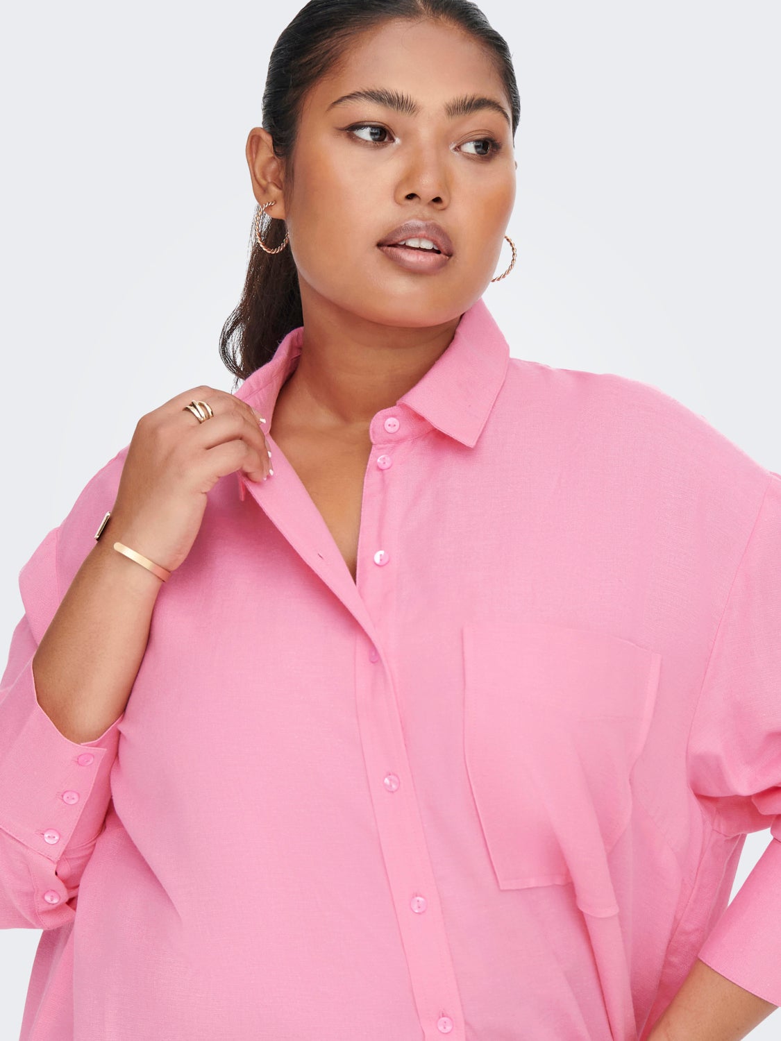 Curvy 3/4 sleeved long Shirt