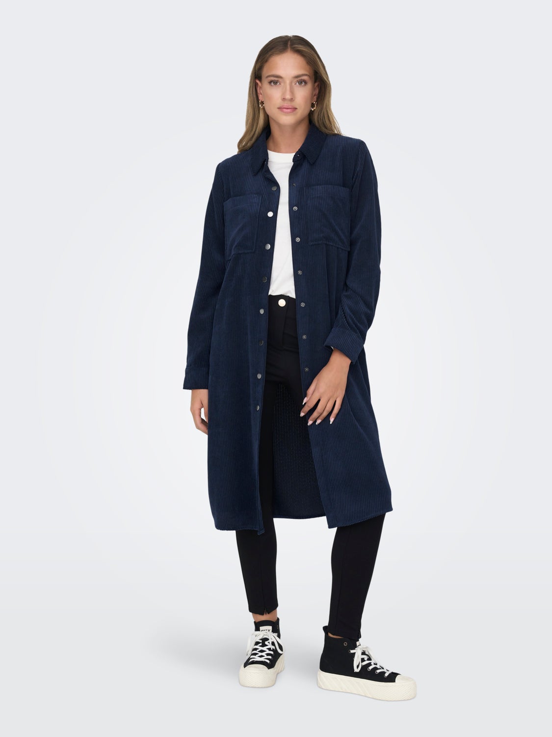 Long coat with belt