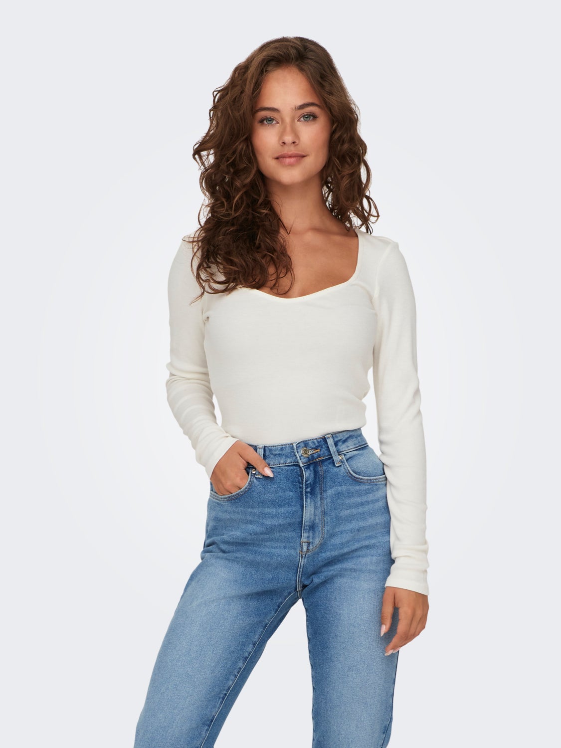 Top with square neck