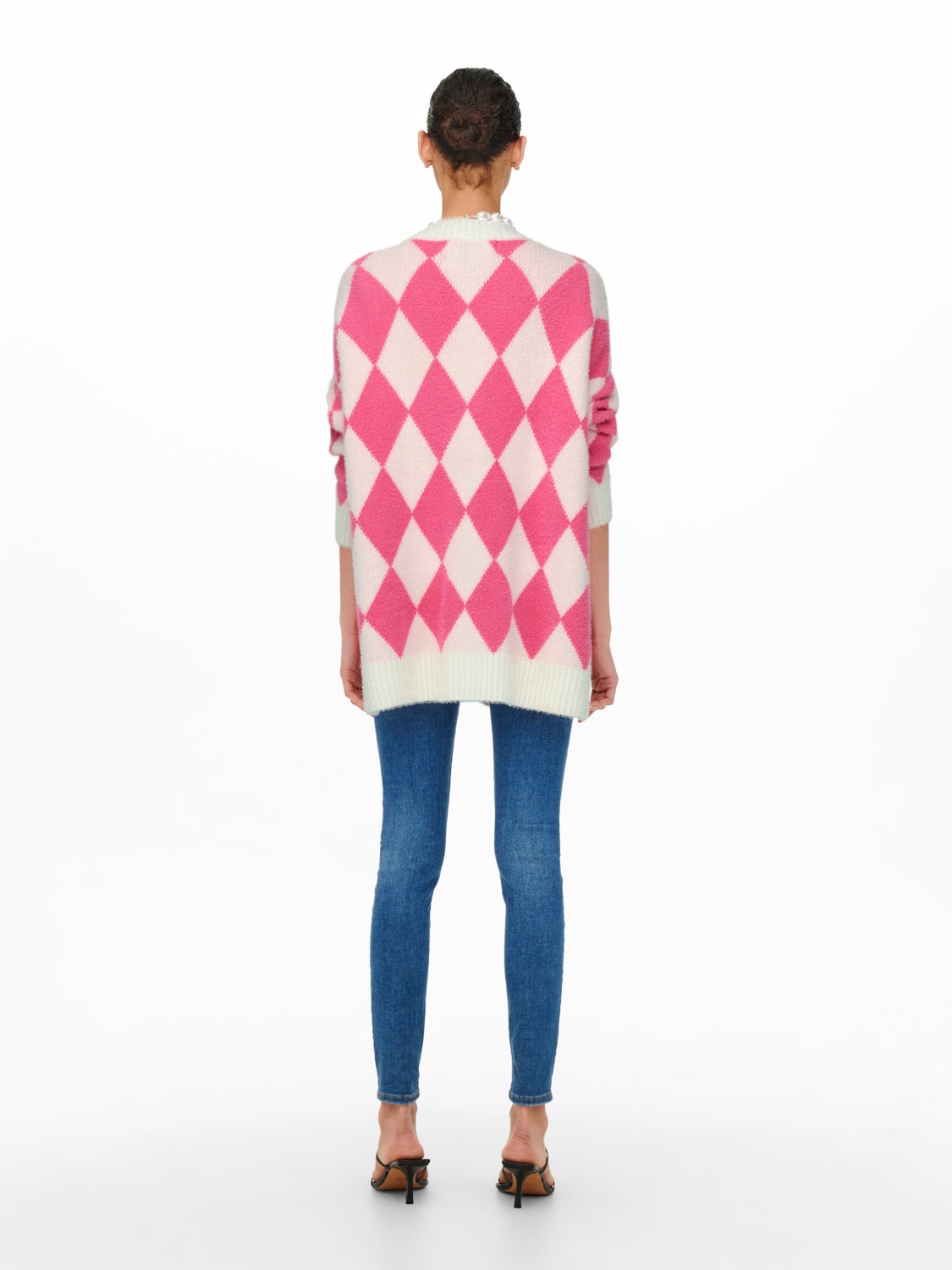 Oversized harlequin patterned Cardigan