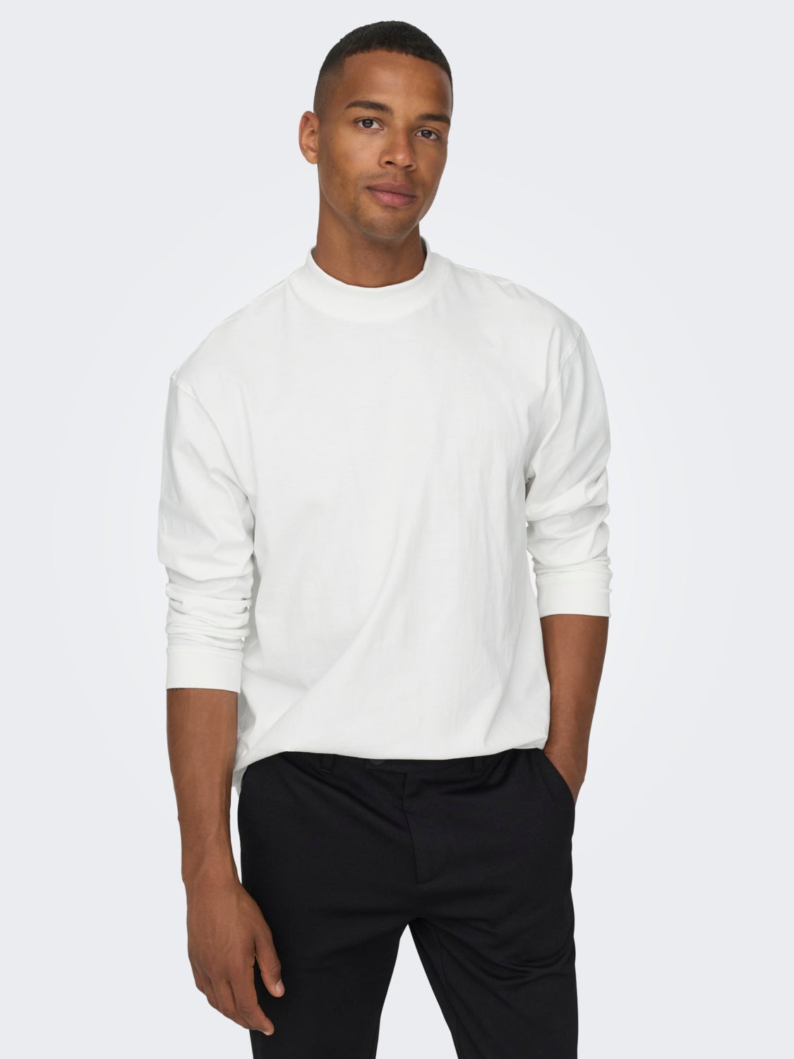 Relaxed Fit Mock neck T-Shirt