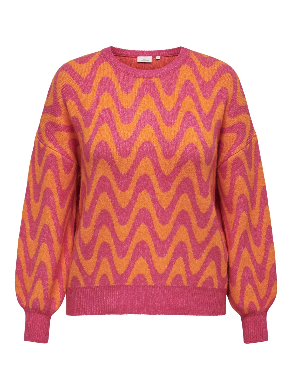 Curvy o-neck knitted pullover