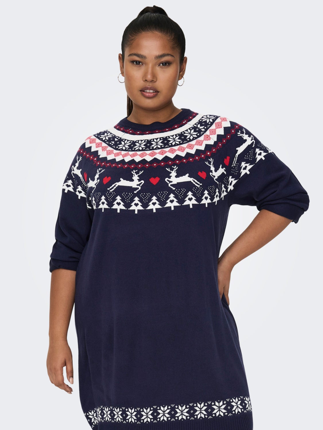 Curvy knitted christmas dress
