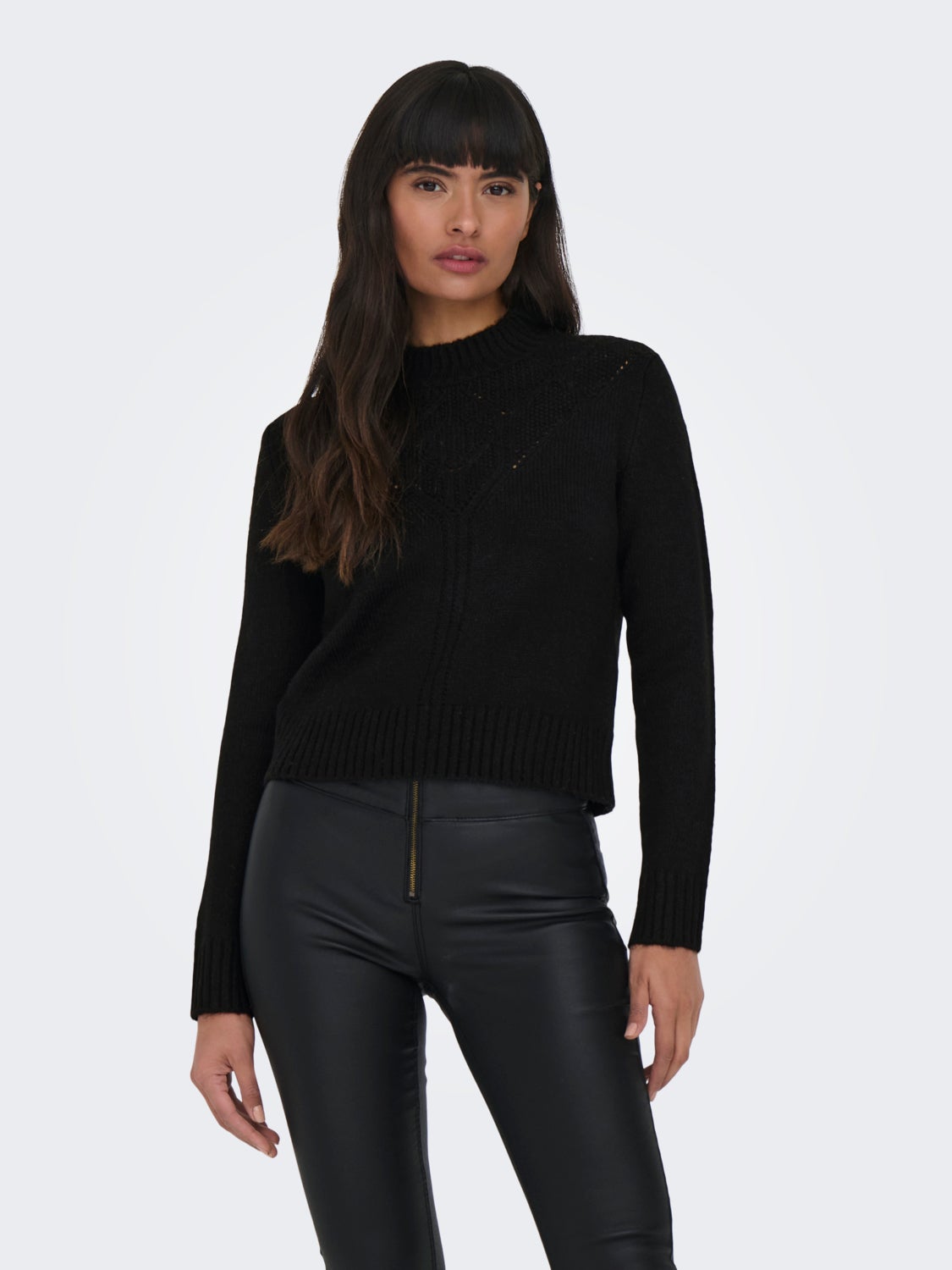 High neck knitted pullover