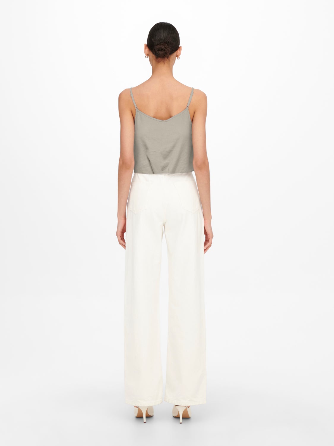 Cropped Knot detailed linen blend Top