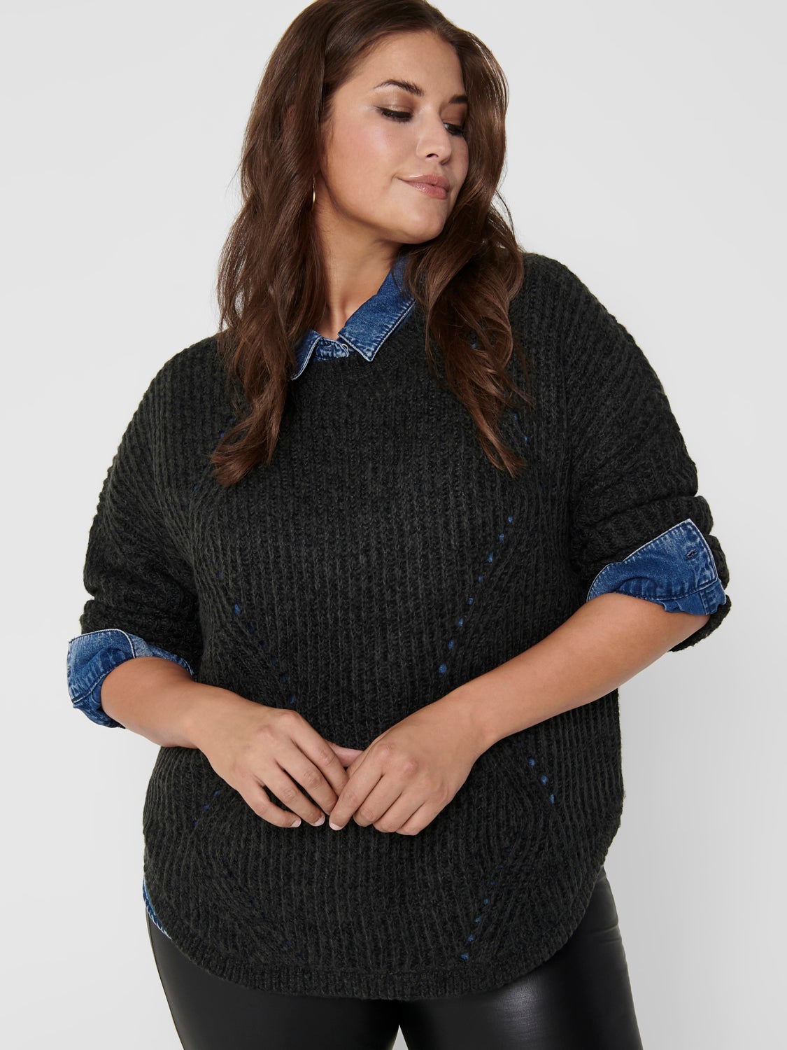 Curvy patterned Knitted Pullover