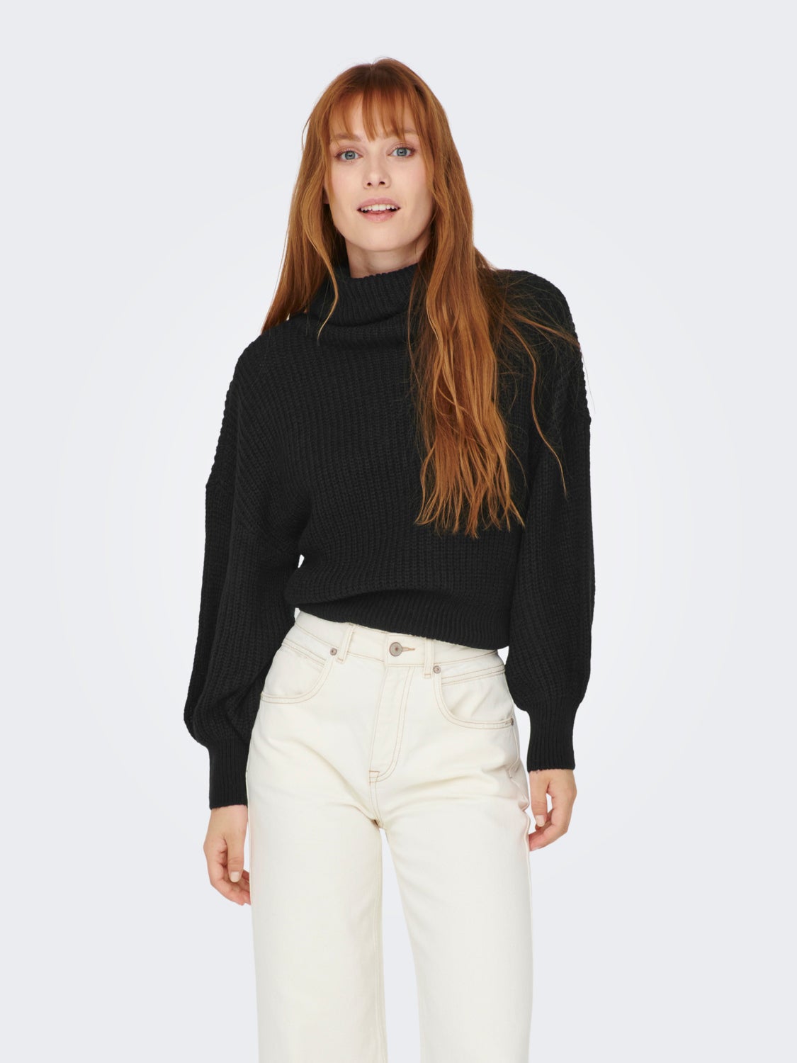 Roll neck knitted pullover