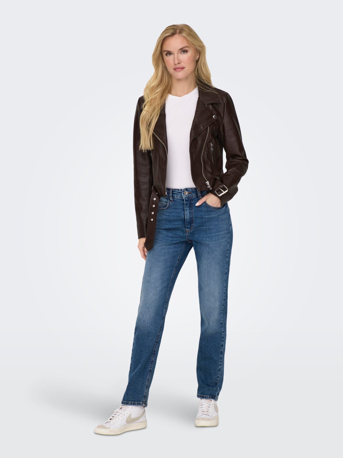 Faux leather biker jacket