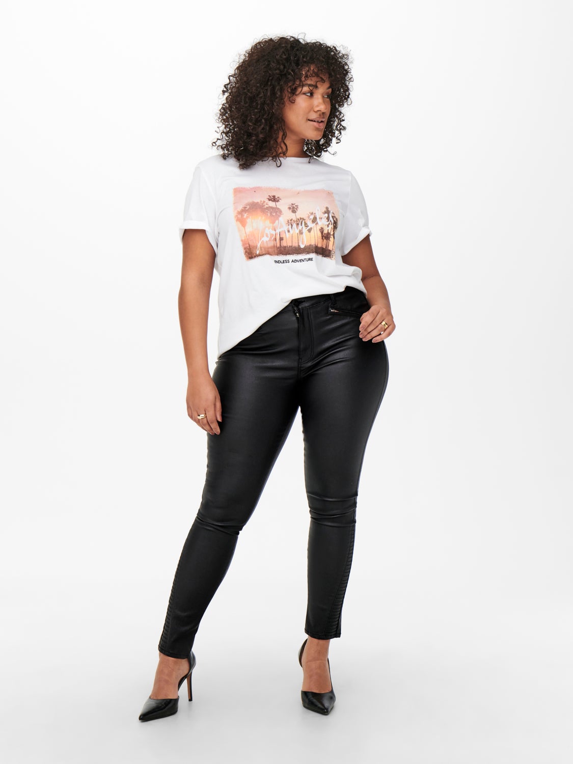 Curvy Carpunk reg coated zip Skinny fit jeans