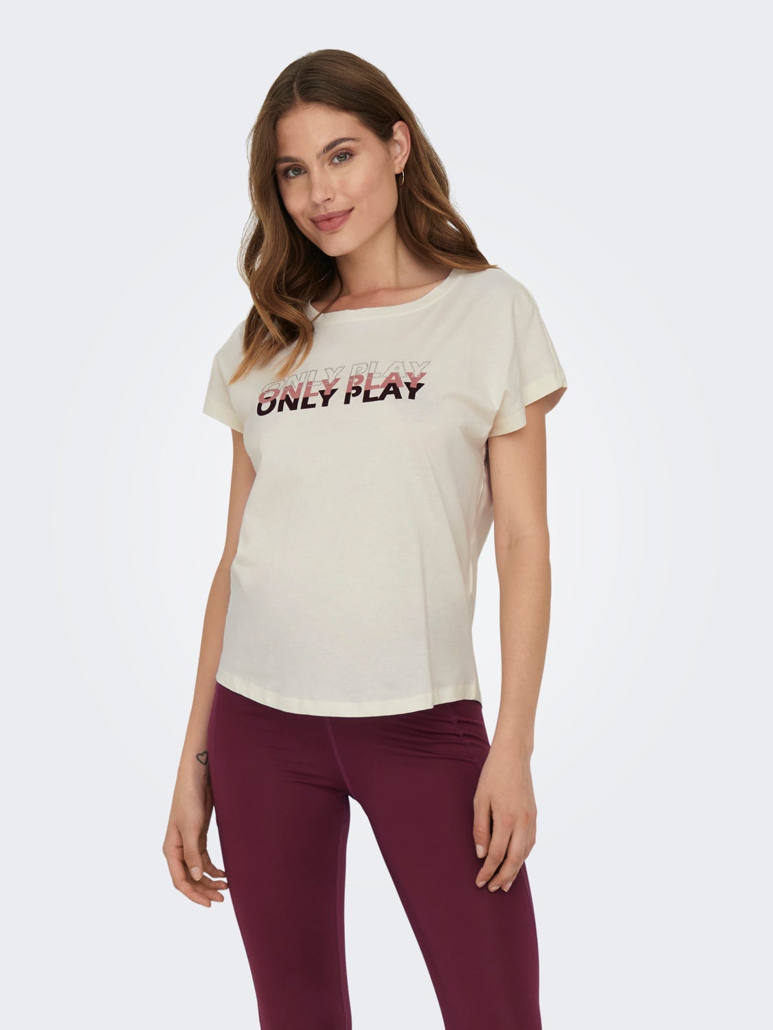 Printet trænings t-shirt