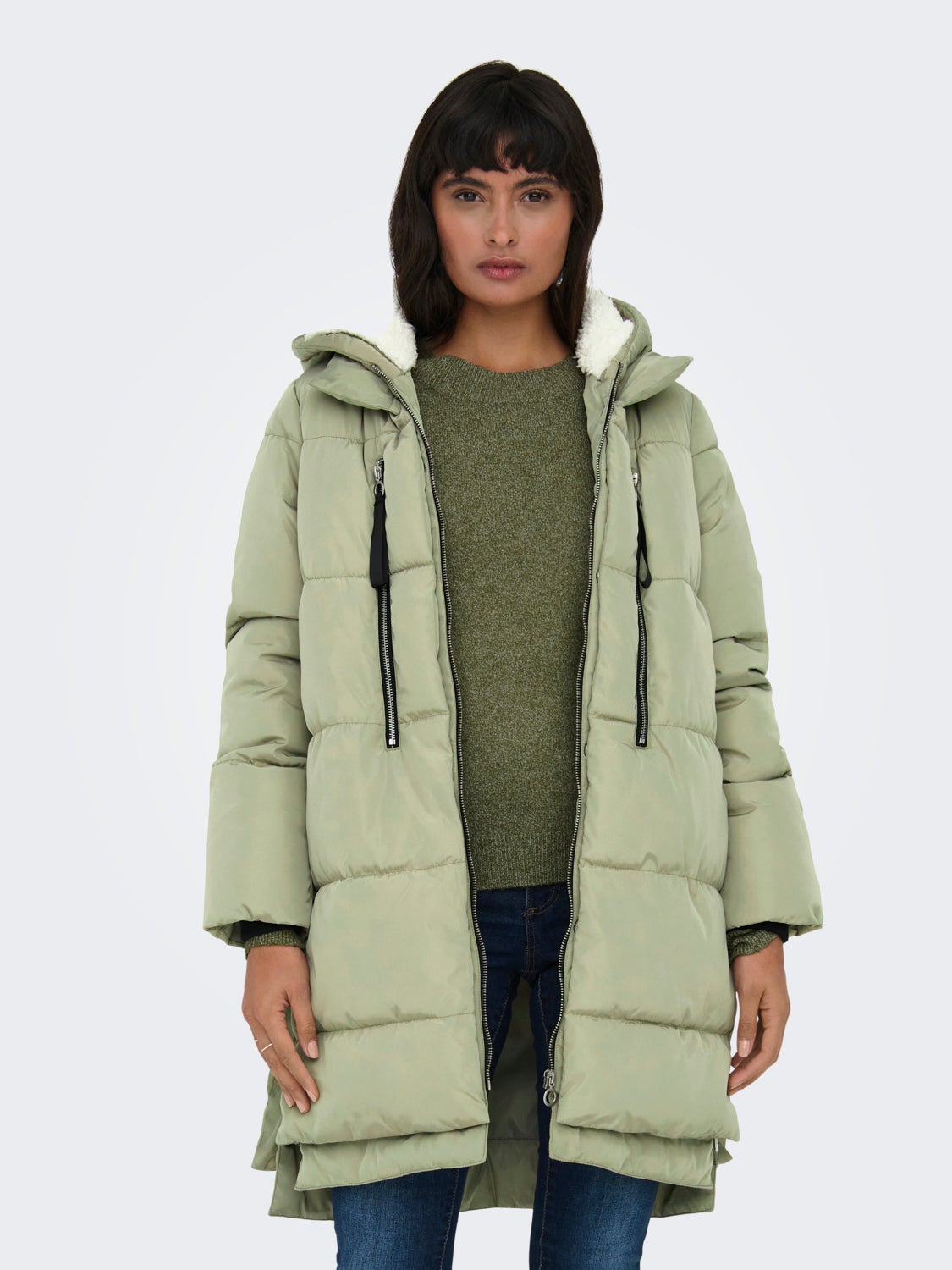 Long puffer coat